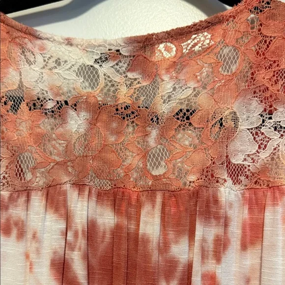 Knox Rose Coral Tie-Dye Blouse XL - Picture 5 of 6